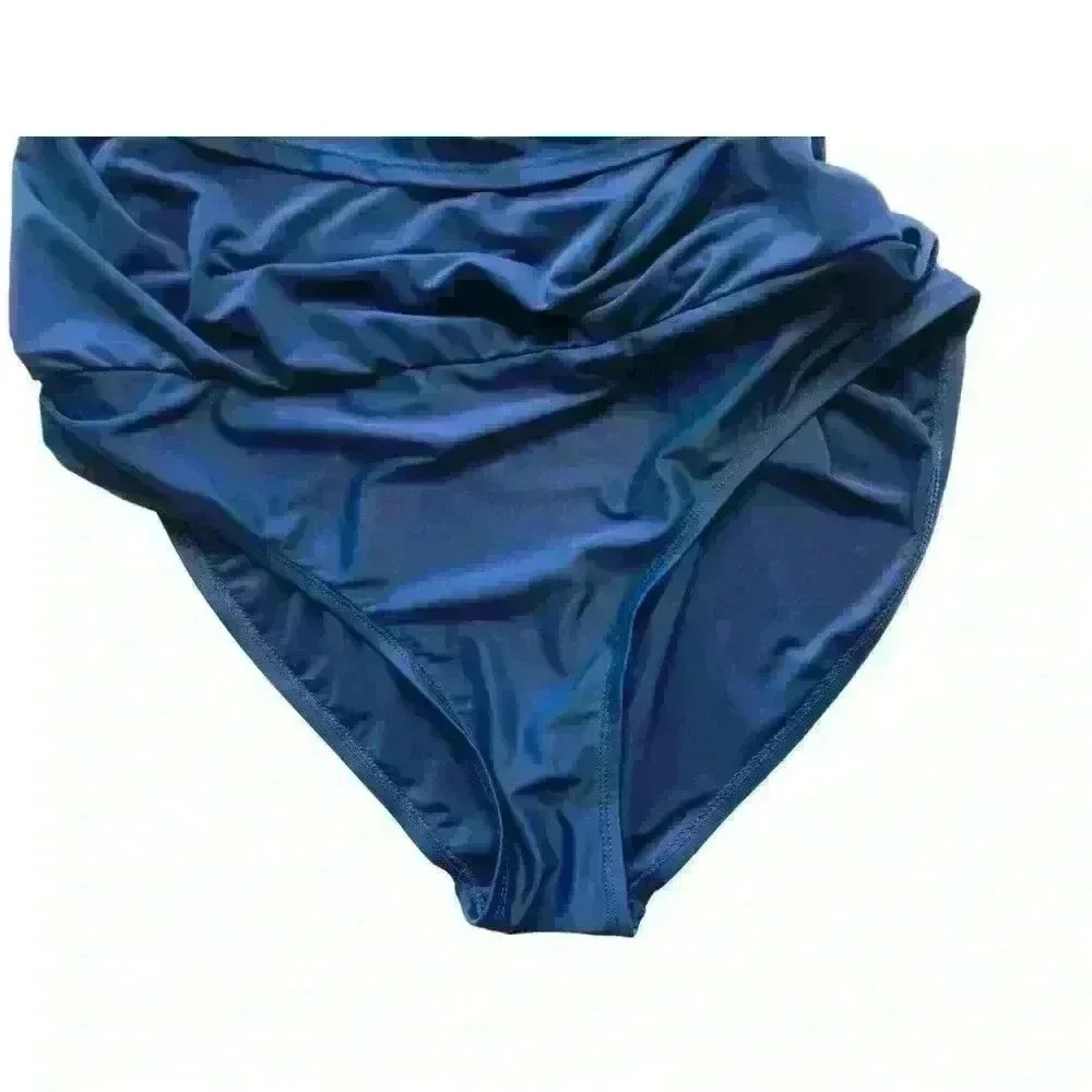 Catalina Tankini Bottoms Swim Skirt 3X (22W-24W) stretch blue - Picture 3 of 7